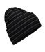 Bonnet Motif/style Rayé Original Noir Gris Foncé Beechfield-1