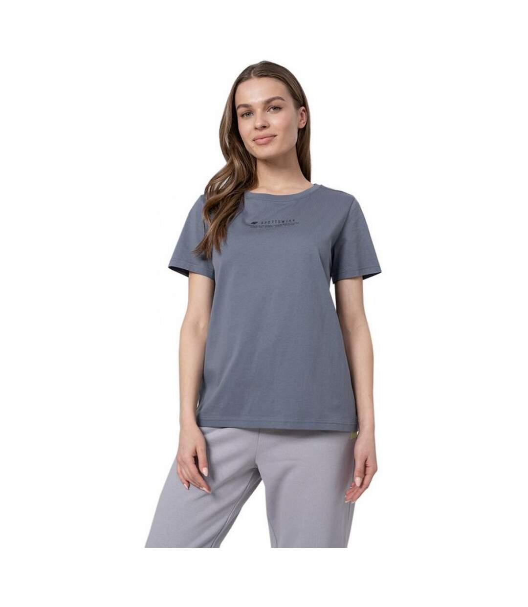 T-shirt Motif/style Texte H4z22 Femme Gris 4F-1