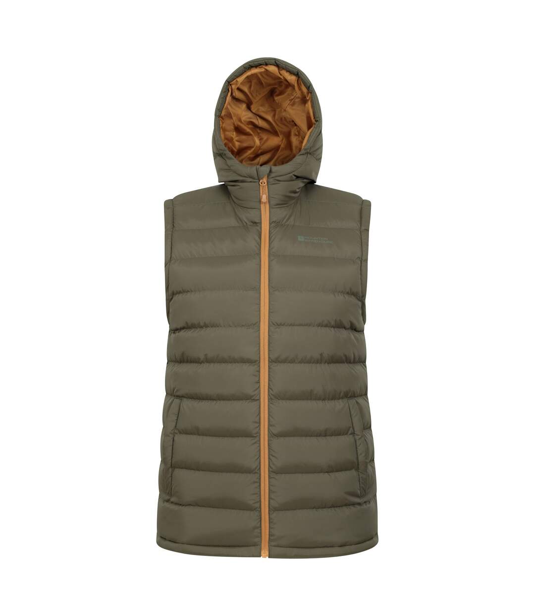 Mens seasons hooded padded gilet dark khaki Mountain Warehouse