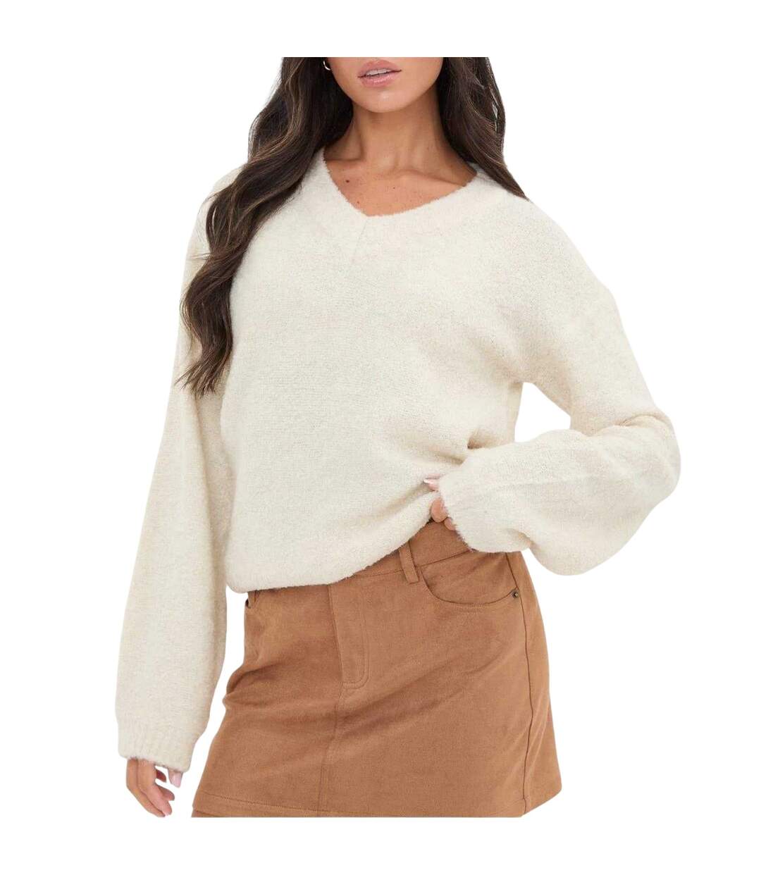 Pull Femme Crème I Saw It First-2