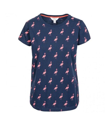 Trespass Carolyn Womens Short Sleeved Patterned T Shirt (Navy Flamingo)
