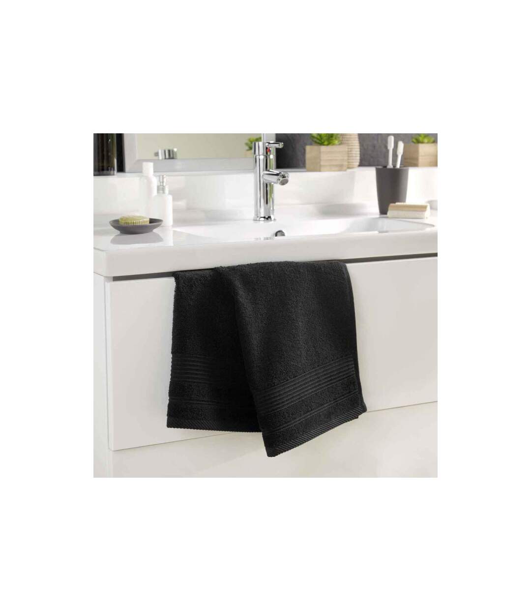 Serviette de Toilette Tendresse 50x90cm Noir-2
