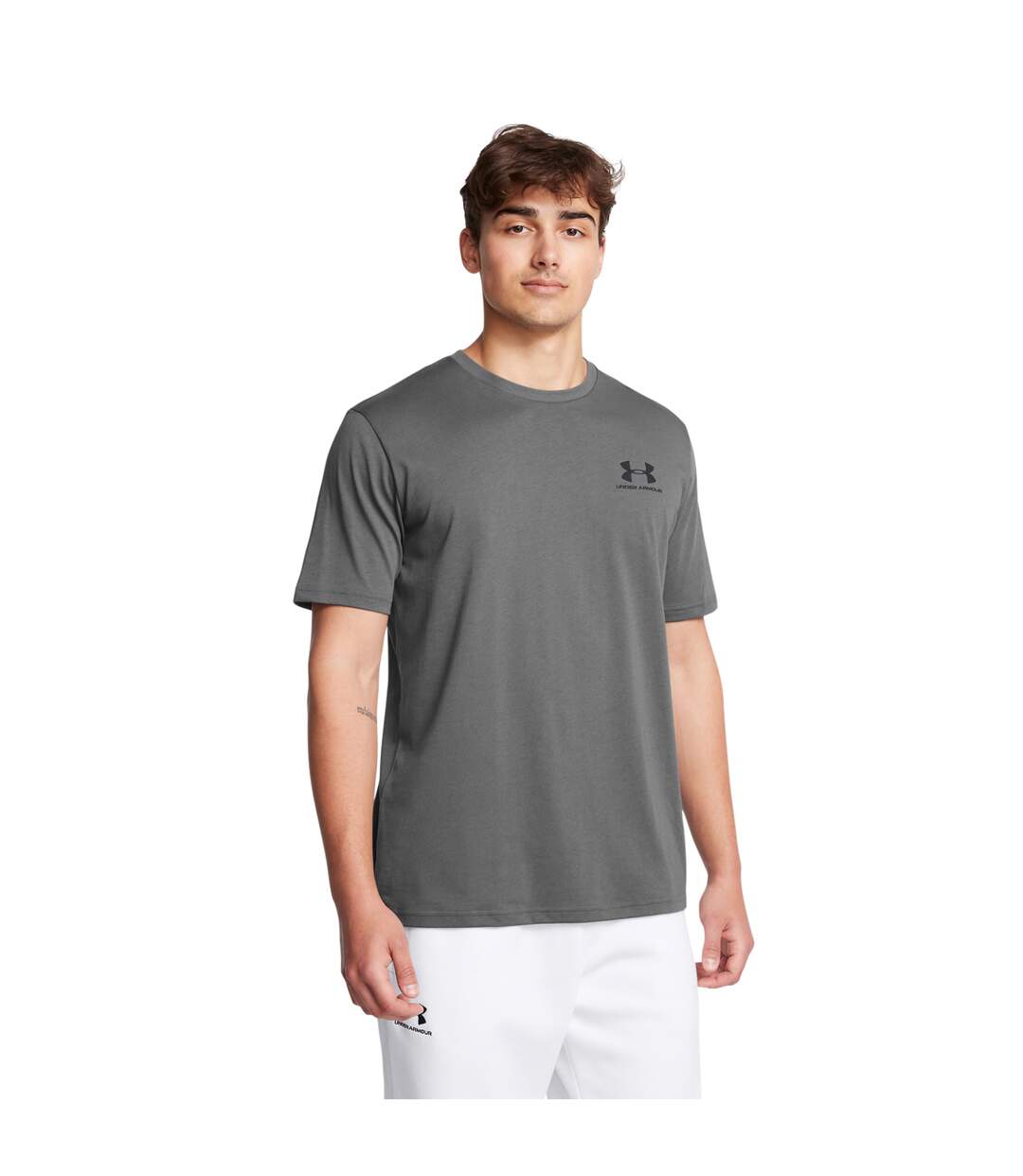 Mens sportstyle short-sleeved t-shirt castle rock grey/black Under Armour-3