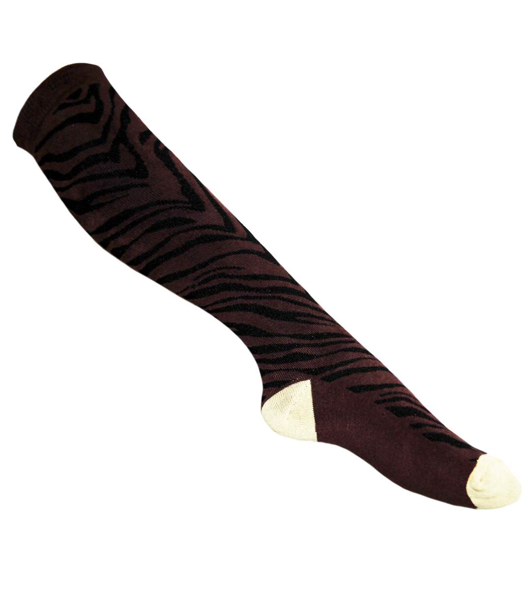 Chaussettes femme marron / blanc / noir generic-4