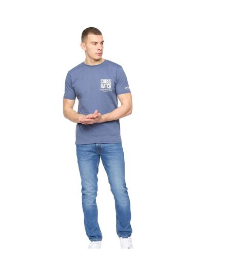 Mens Hoogan T-shirt Blue Crosshatch