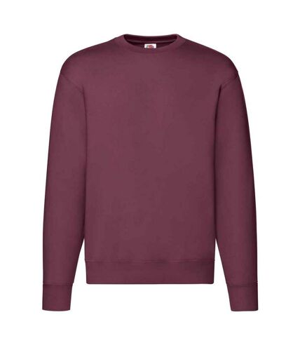 Mens premium drop shoulder sweatshirt burgundy Fruit of the Loom