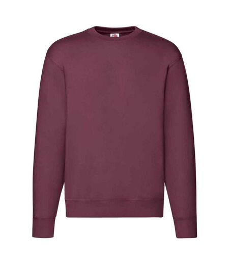 Mens premium drop shoulder sweatshirt burgundy Fruit of the Loom