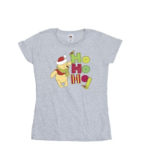 Disney T-shirt en coton Winnie The Pooh Ho Ho Ho Ho pour femmes/femmes (Gris sportif) - UTBI44901