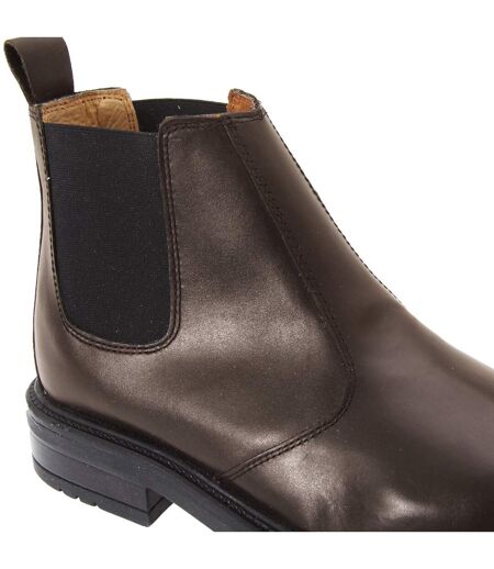 Roamers Mens Leather Quarter Lining Gusset Dealer Boots (Brown) - UTDF110