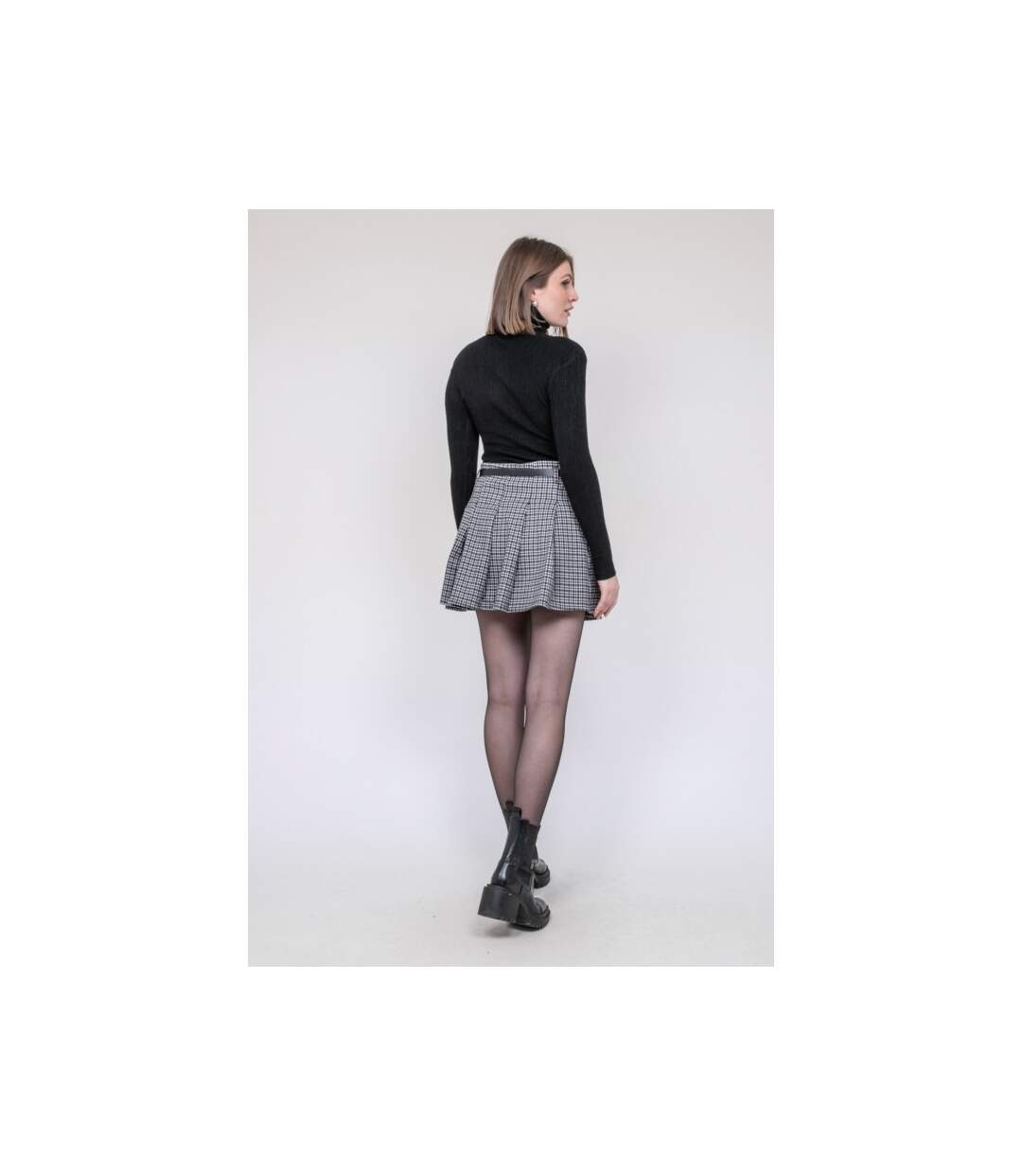 Jupe-short plissée à carreaux XOMELLE - Dona X Lisa-4