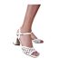 Womens/ladies rise braided pu block heel sandals white Where´s That From