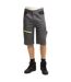 Mens Stretch Reflective Multi Pocket Cargo Shorts Grey Black Lee Cooper-1