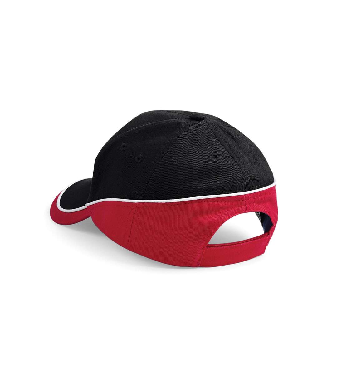 Casquette Teamwear Competition Noir Rouge Classique Blanc Beechfield-1