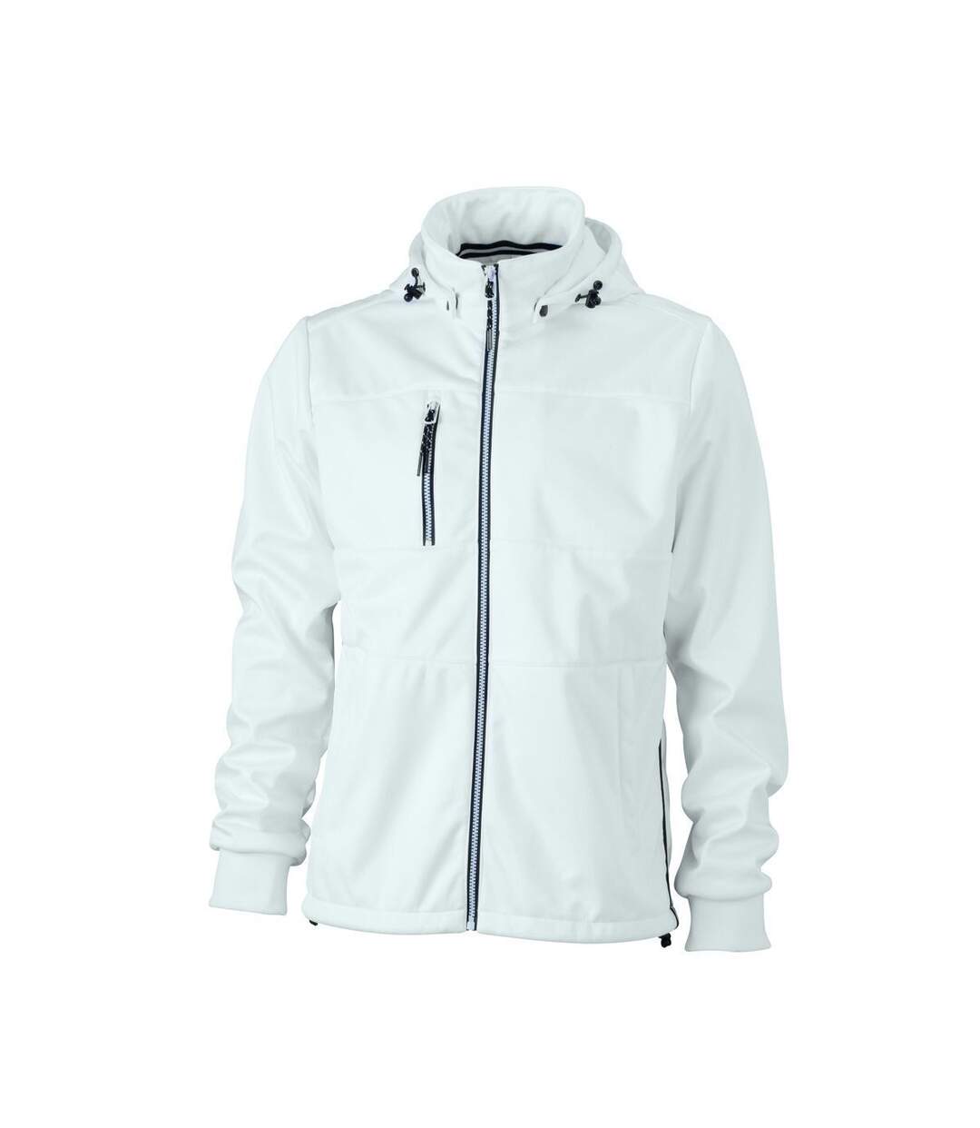 Veste softshell à capuche - homme JN1078 - blanc - coupe-vent imperméable-1