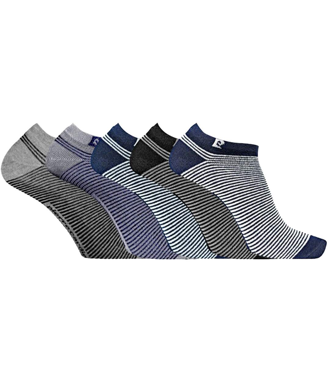 Lot de 5 Paires de chaussettes tiges courtes rayées modèle PC 0373 Pierre Cardin-1