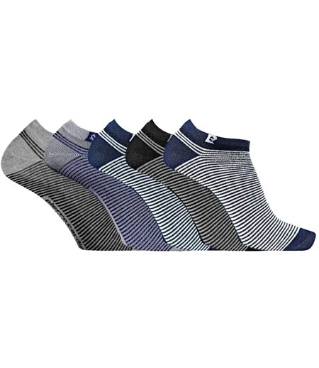 Lot de 5 Paires de chaussettes tiges courtes rayées modèle PC 0373 Pierre Cardin