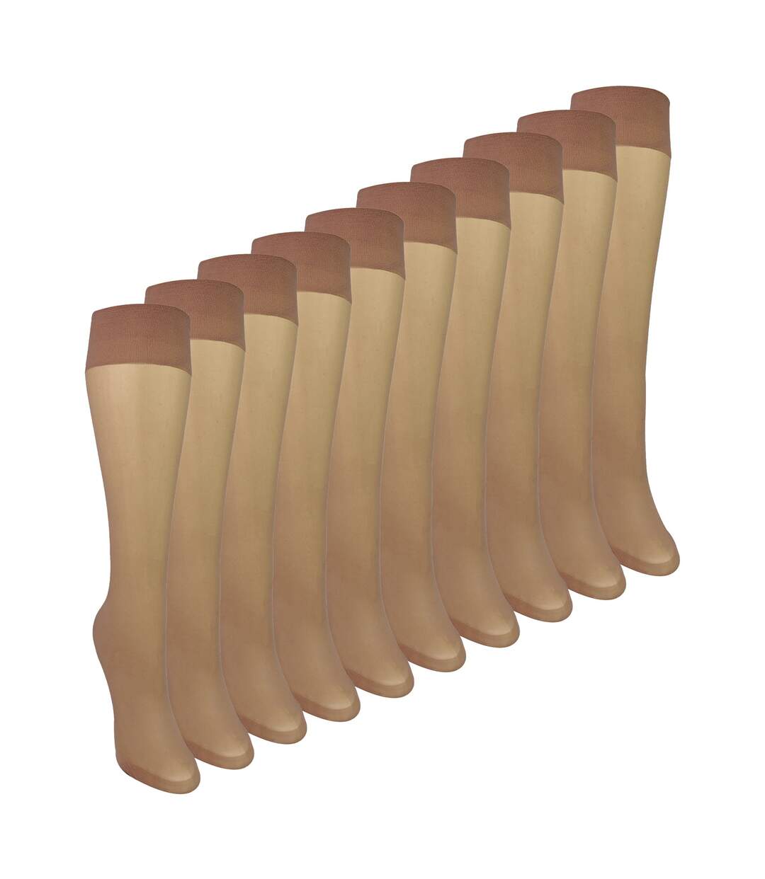 Sock Snob- Lot De 10 Mi-bas Femme 15 Deniers Légers Transparents-1