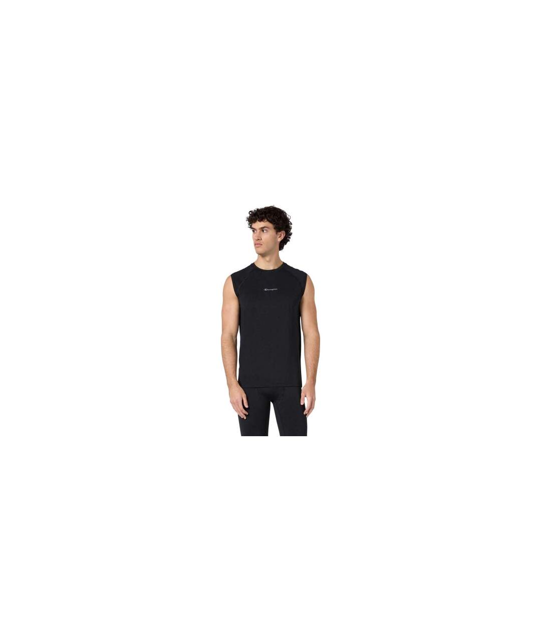 Haut Sans Manches Motif/style Logo Sur Poitrine Homme Noir Champion-1