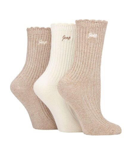 3 Pack Ladies Bamboo Scalloped Ankle Socks | Ribbed Cushioned