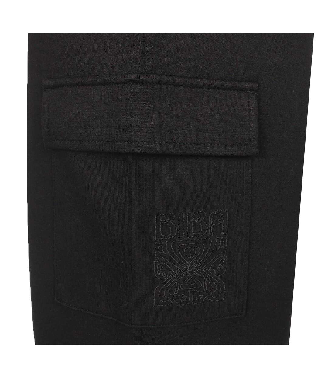 Womens/ladies Open Hem Wide Leg Joggers Black Biba-4
