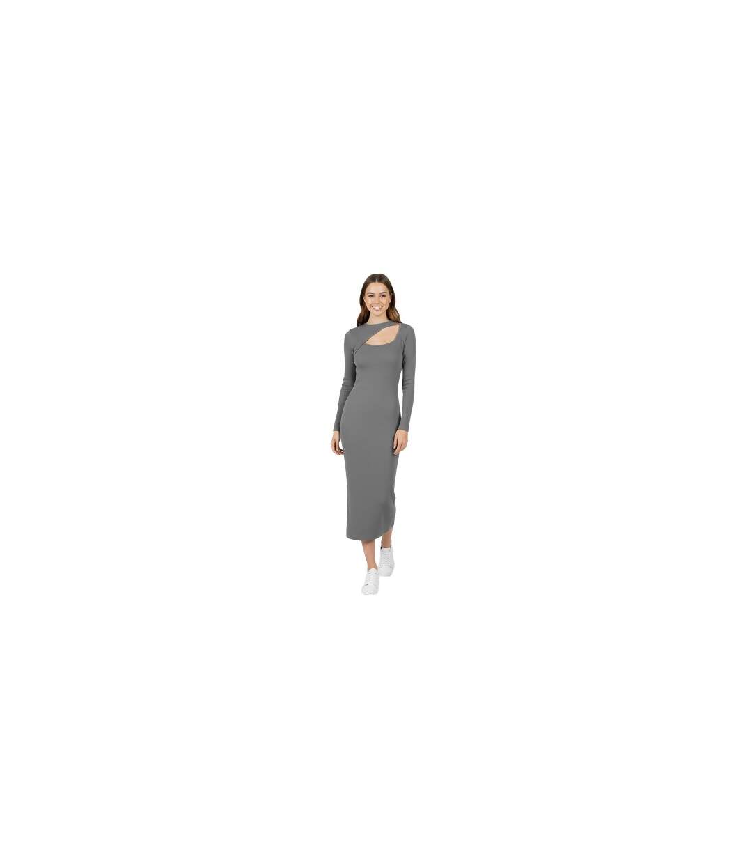 Robe Moulante Manches Longues Femme Kaki Jack Wills-1