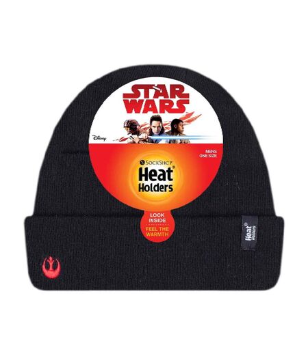 Mens Star Wars Black Thermal Beanie Hat for Winter