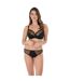 Womens/ladies Geometric Lace Briefs Black Fantasie-1