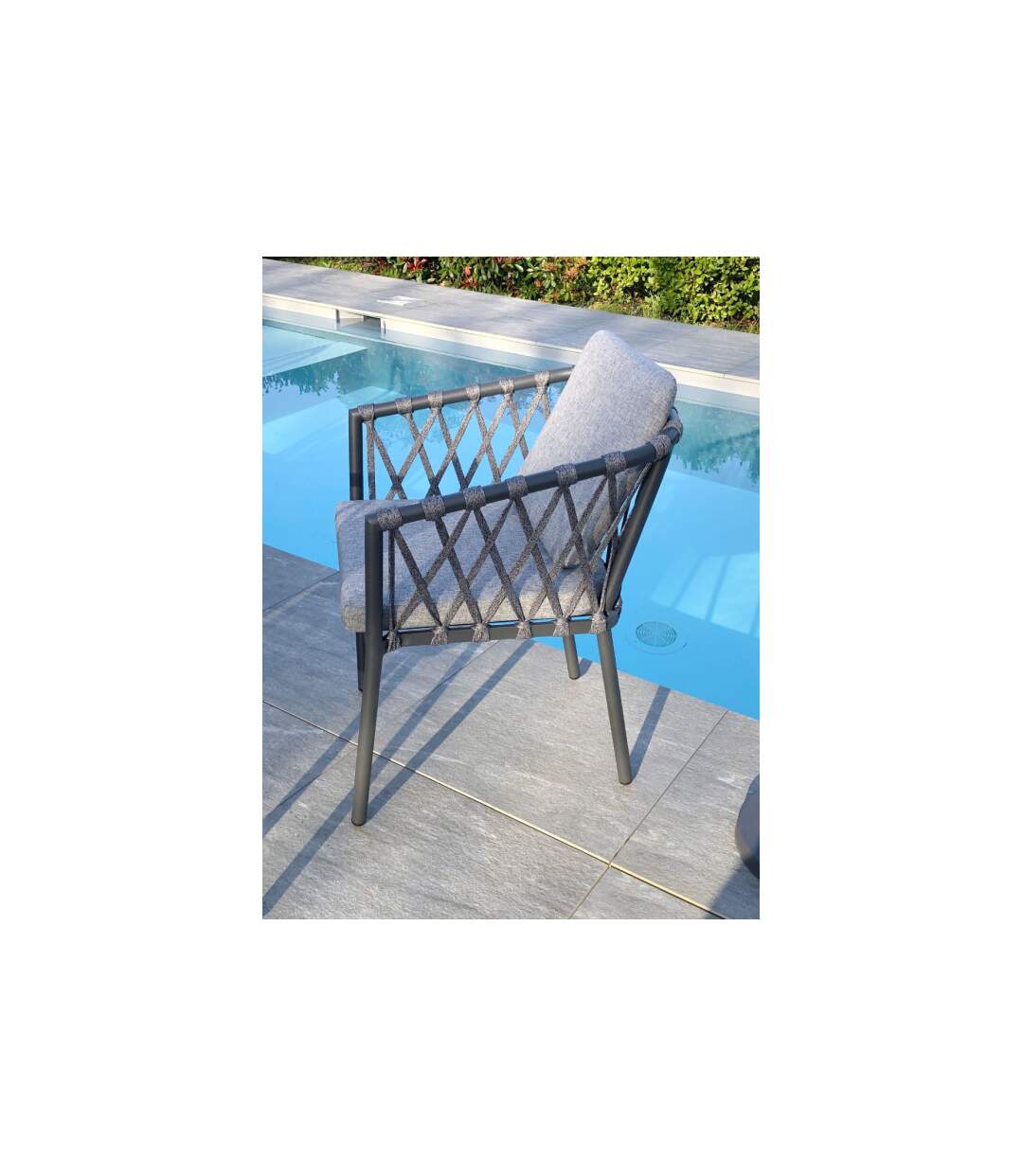 Fauteuil de Jardin Empilable Pilat 76cm Gris Anthracite-4