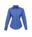 Womens/ladies Poplin Long-sleeved Blouse Royal Blue Premier-1