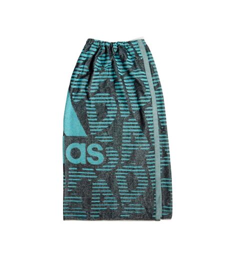 Serviette turquoise/noir homme adidas wrap towel - taille 1