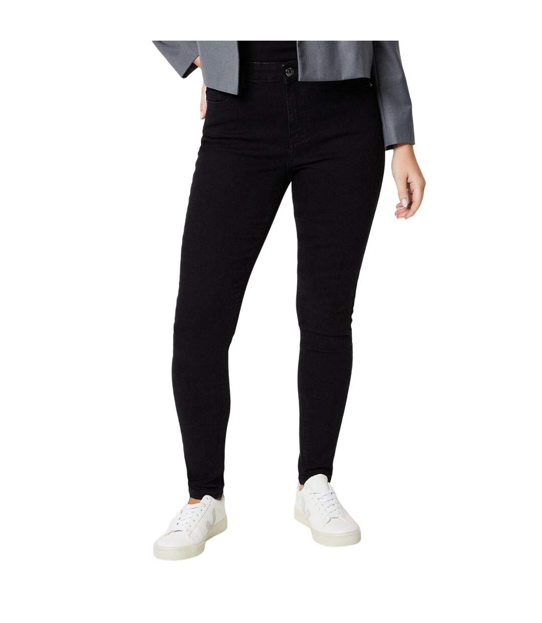 Womens/ladies Comfort Stretch Skinny Jeans Black Dorothy Perkins-2