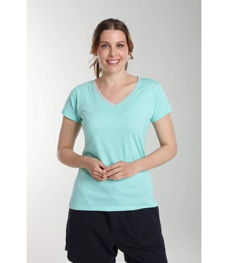 Tee Shirt Col V Lurex Manches Courtes Femme Tee Sun Carage() | Gerard Pasquier Avec Col-v | Gerard P