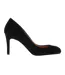 Womens/ladies Almond Stiletto Heel Shoes Black Linea-1