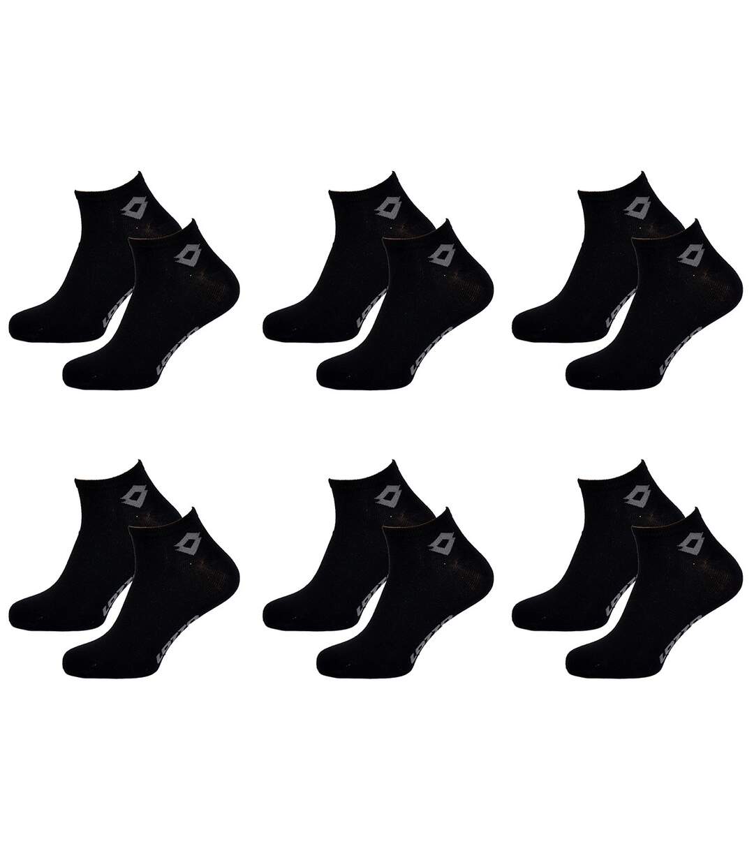 Chaussettes Femme LOTTO Socquettes Tiges courtes Sport Pack de 6 Paires Sneaker LOTTO Noires-1