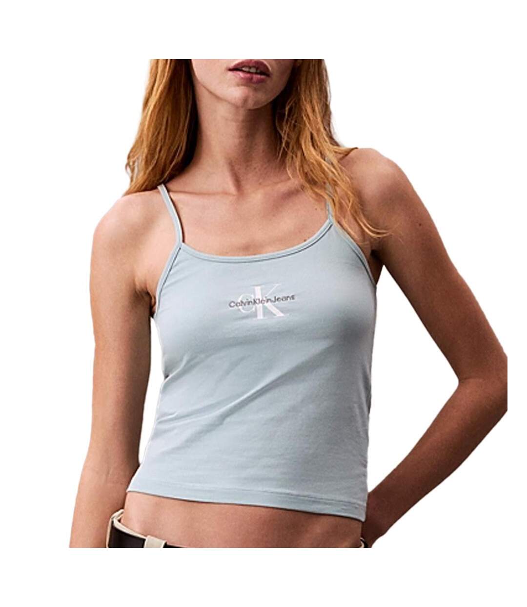 Débardeur bleu femme calvin klein jeans strappy - l-1