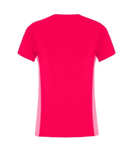 Womens/ladies Contrast Panel Performance T-shirt Hot Pink Pink Melange TriDri