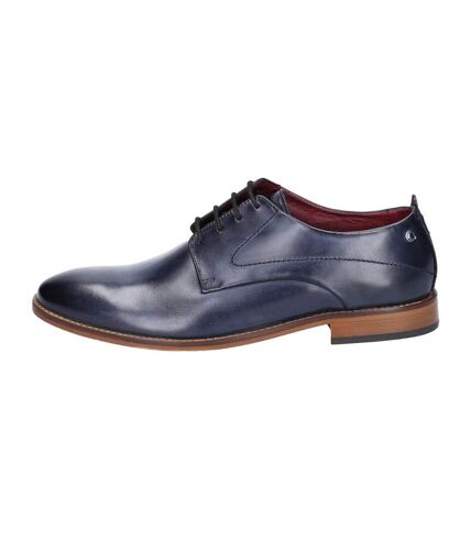 Mens script washed leather oxford shoes navy Base London