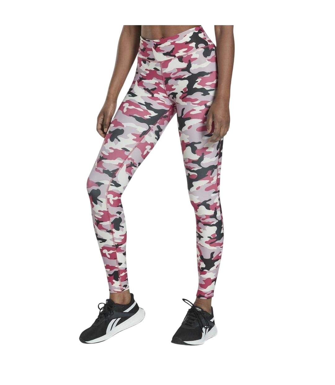 Womens/ladies Camouflage Leggings Pink Reebok-4