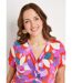 T-shirt long évasé drapé imprimé-4