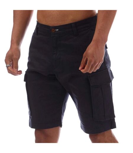 Mens Twill Relaxed Fit Cargo Shorts Navy Gant