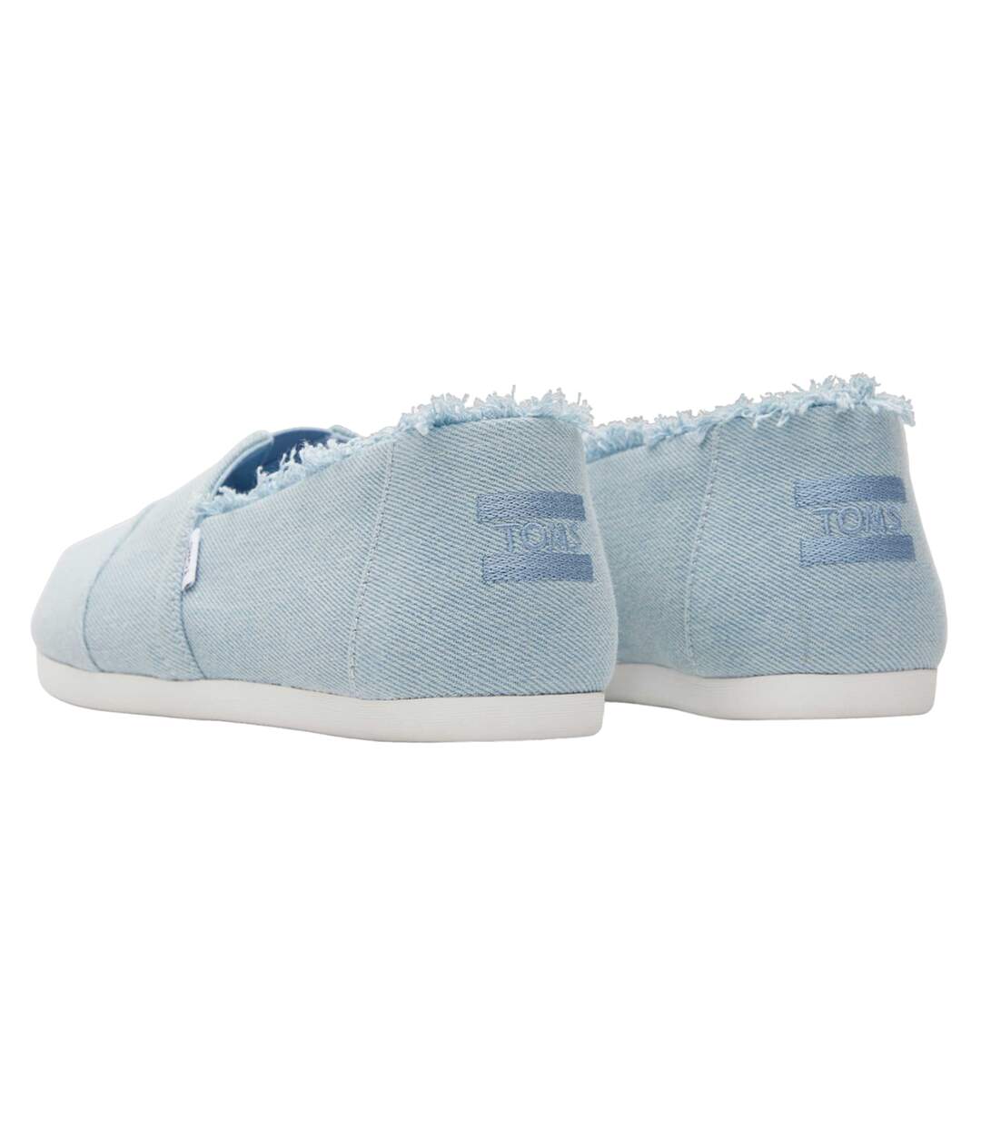 Womens/ladies Washed Denim Slip-on Espadrilles Pastel Blue Toms-2