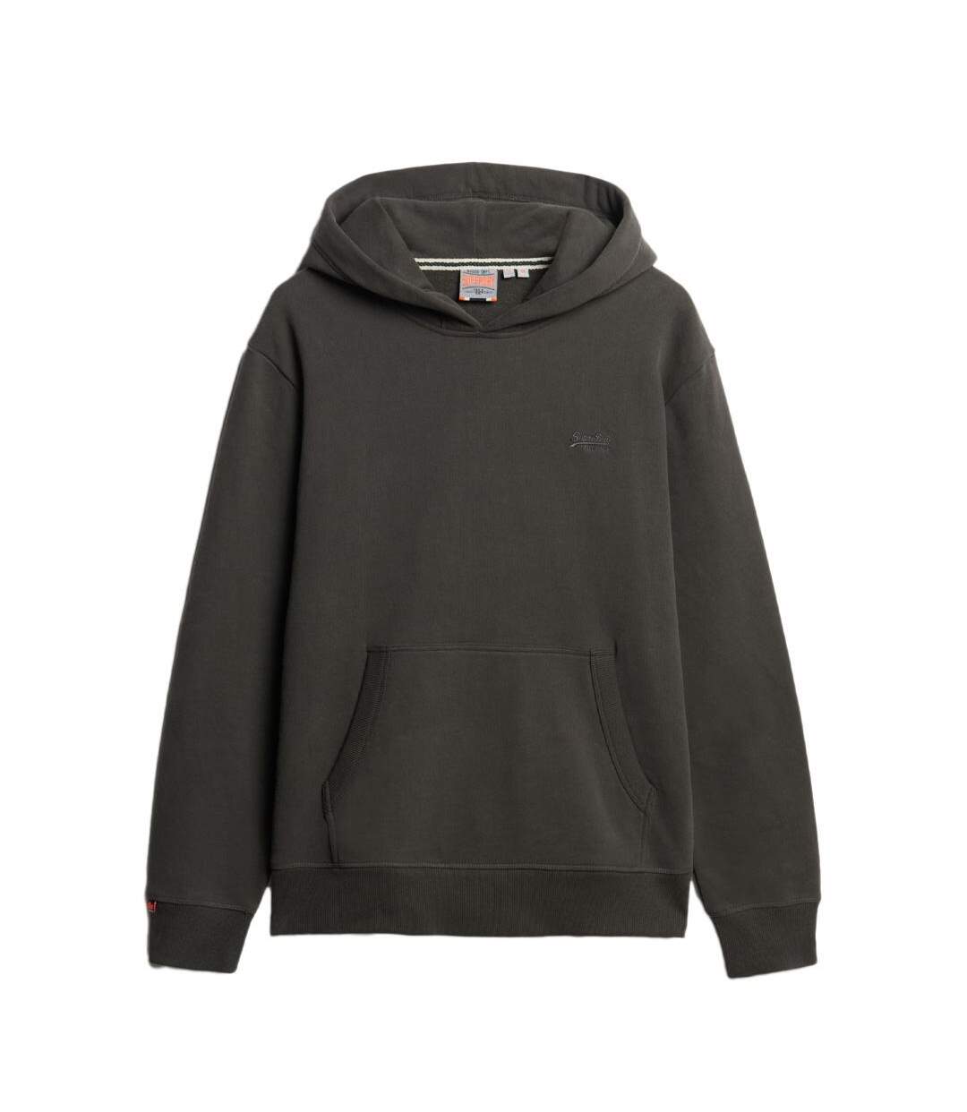 Sweat noir homme superdry essential-2