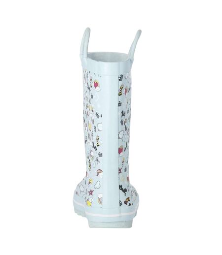 Bottes De Pluie Motif/style Licorne Starryton Enfant Turquoise Pâle Imprimé Trespass