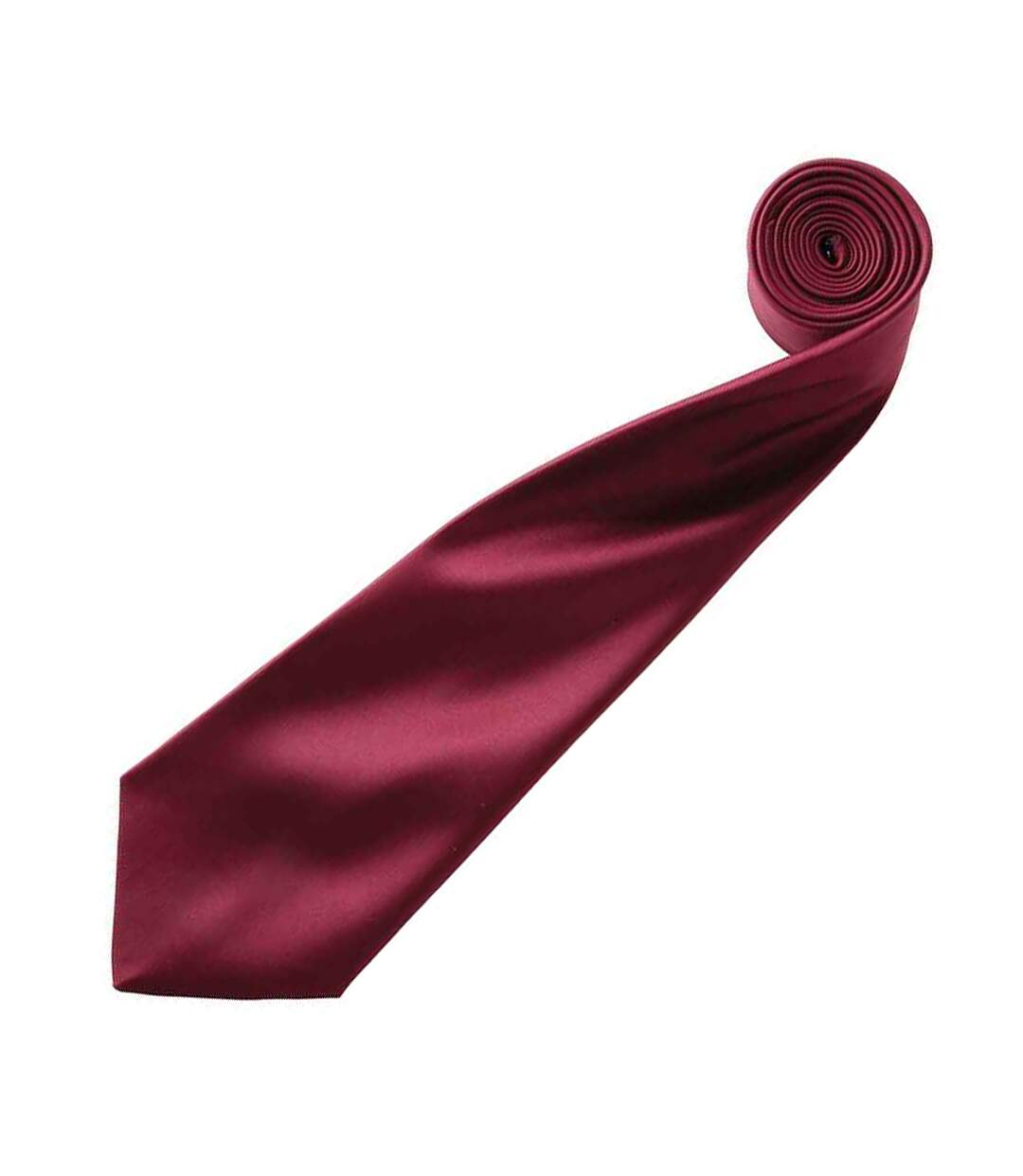 Premier Mens Plain Satin Tie (Narrow Blade) (Burgundy) (One Size) - UTRW1152-2