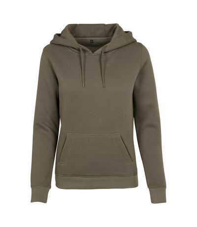 Build Your Brand Womens Heavy Hoody/Sweatshirt (Olive)