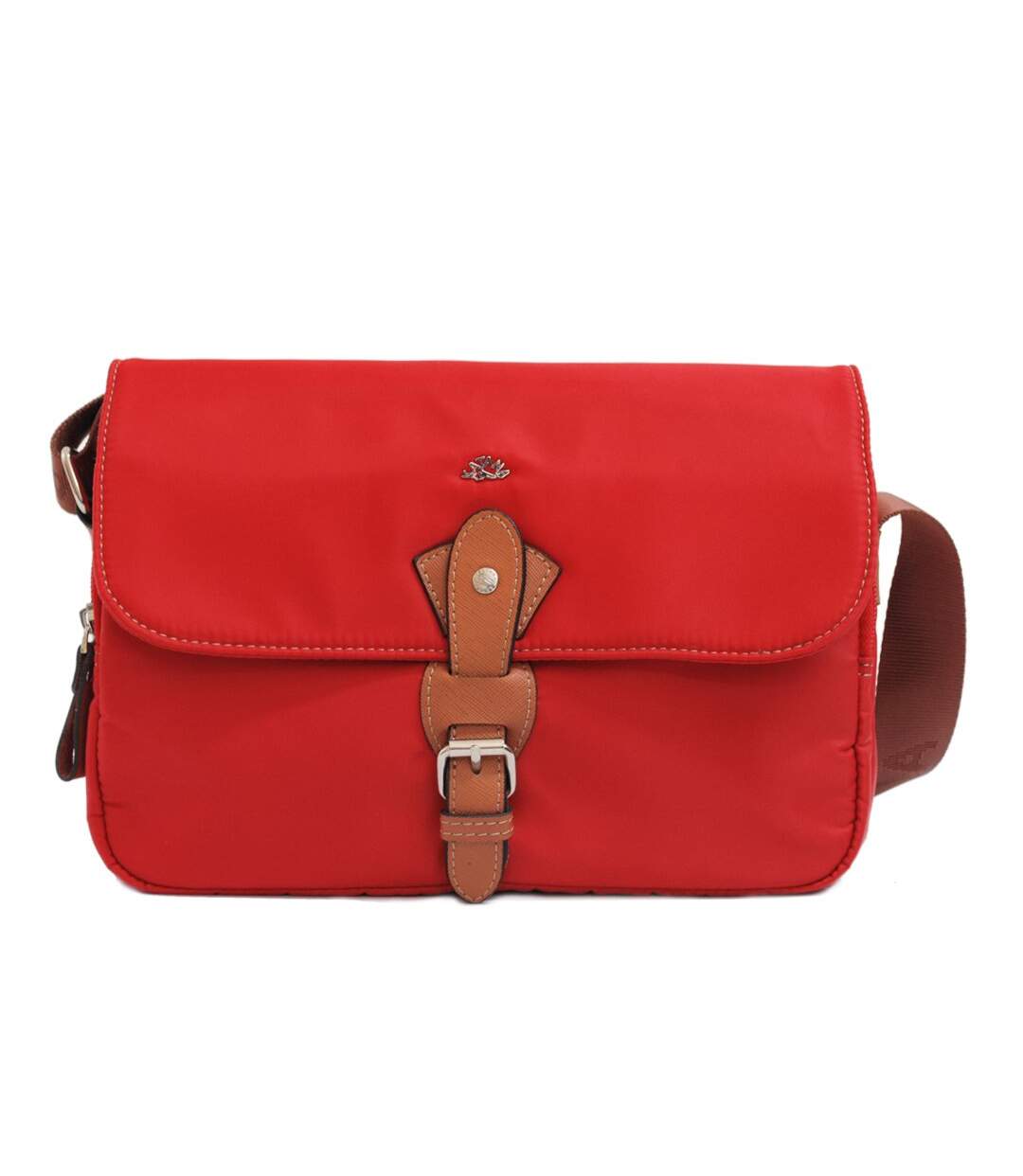 Katana - Sac bandoulière nylon et cuir - rouge - 2564-1