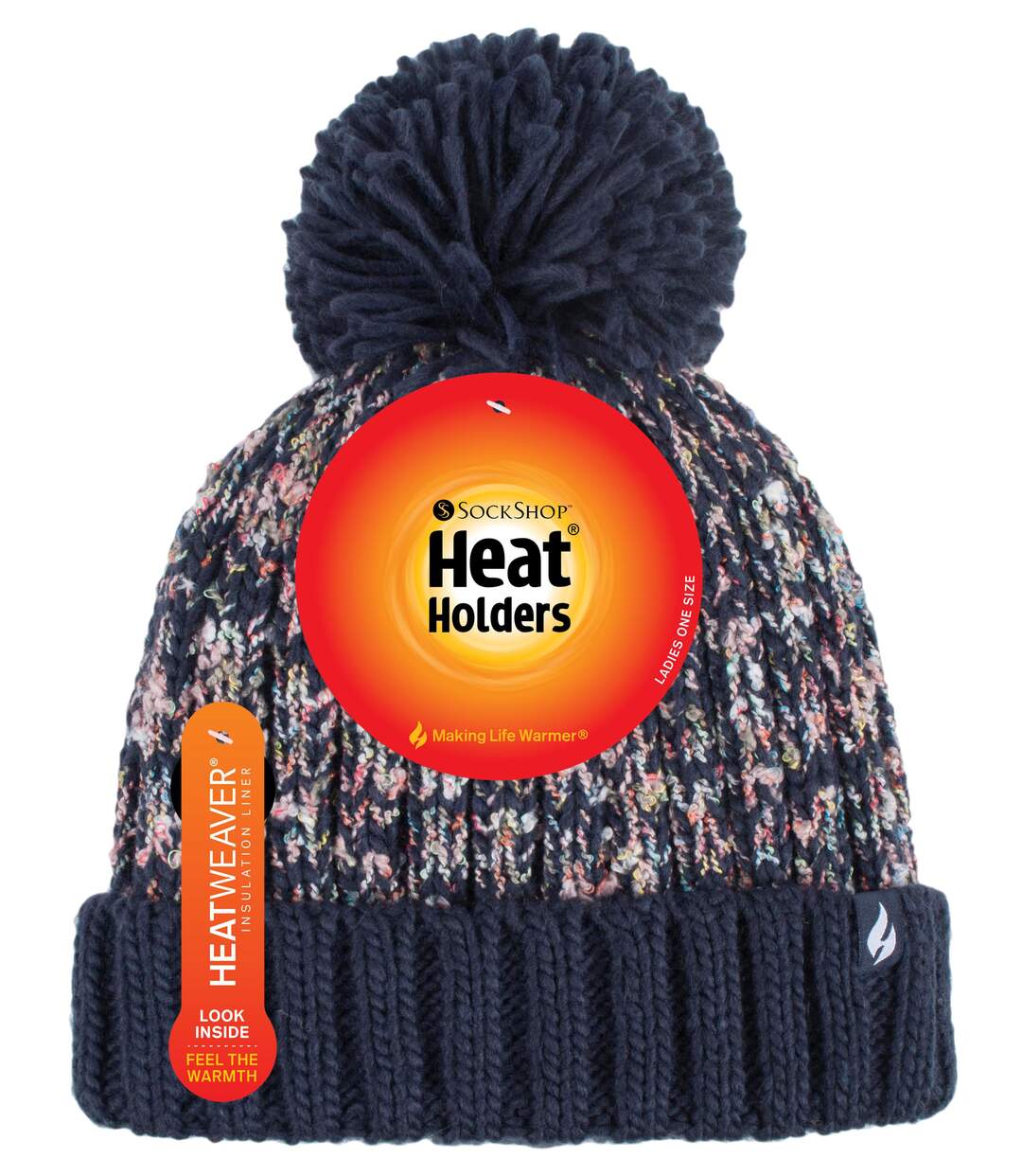 Bonnet Femme Thermique Tricot avec Gros Pompon