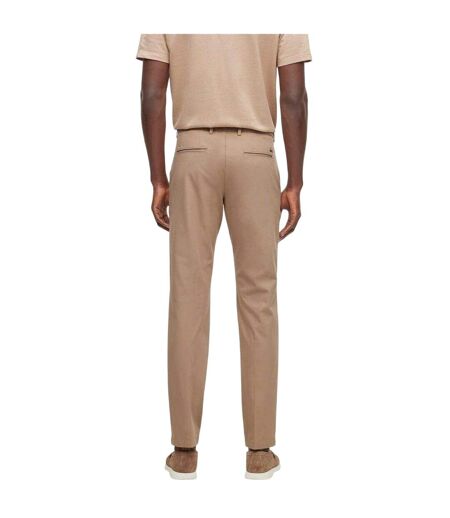 Mens Kaito Organic Cotton Sustainable Slim Trousers Beige Boss