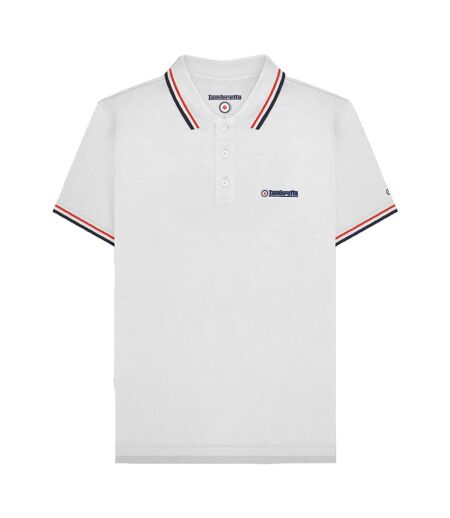 Polo Ss25 Homme Blanc Rouge Bleu Marine Lambretta