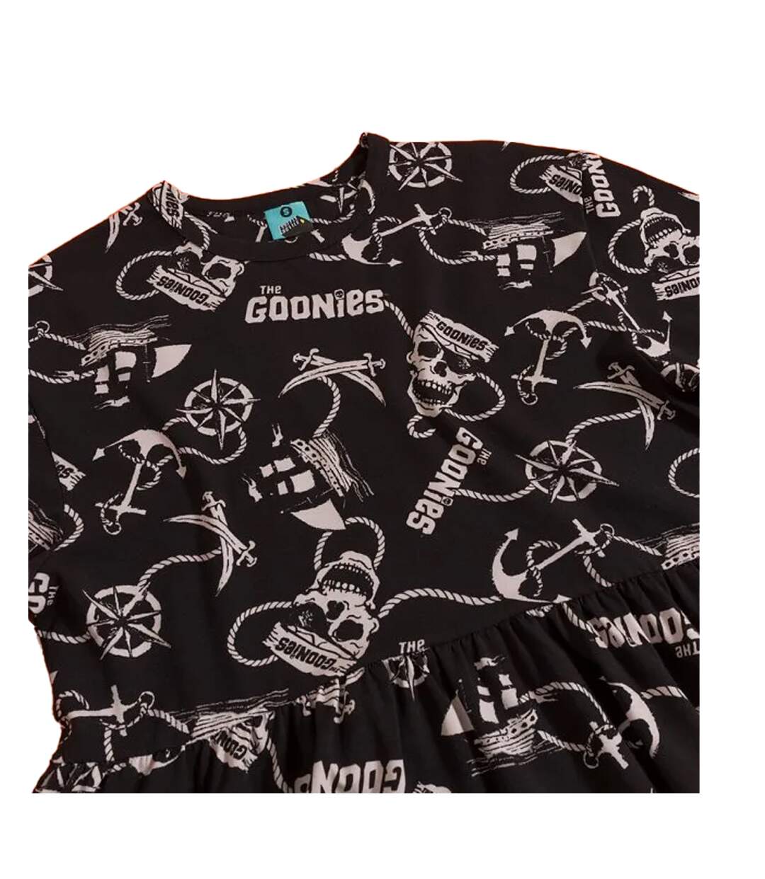 Womens/ladies Pirate Smock Dress Black The Goonies-4